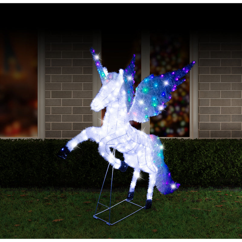 LED Mesh Tinsel Unicorn Rainbow Wings 130cm 4