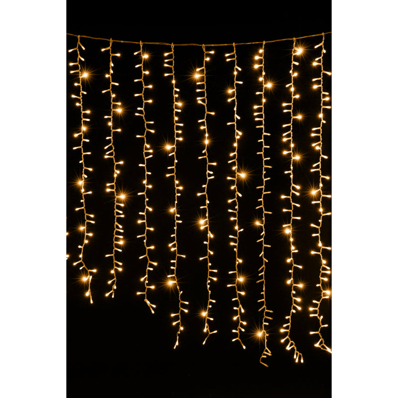 LED Cluster Curtain Glistening Gold 100% Twinkle 5