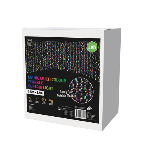 LED Cluster Curtain Manic Multi 100% Twinkle