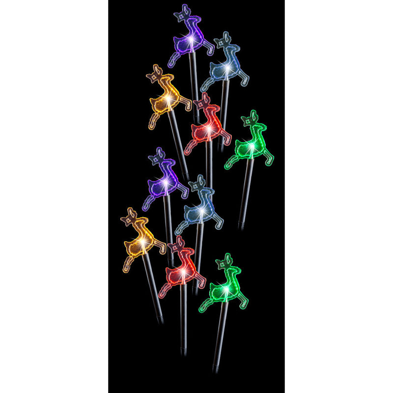 Solar LED Reindeer Path Lights 10pk Multi 3