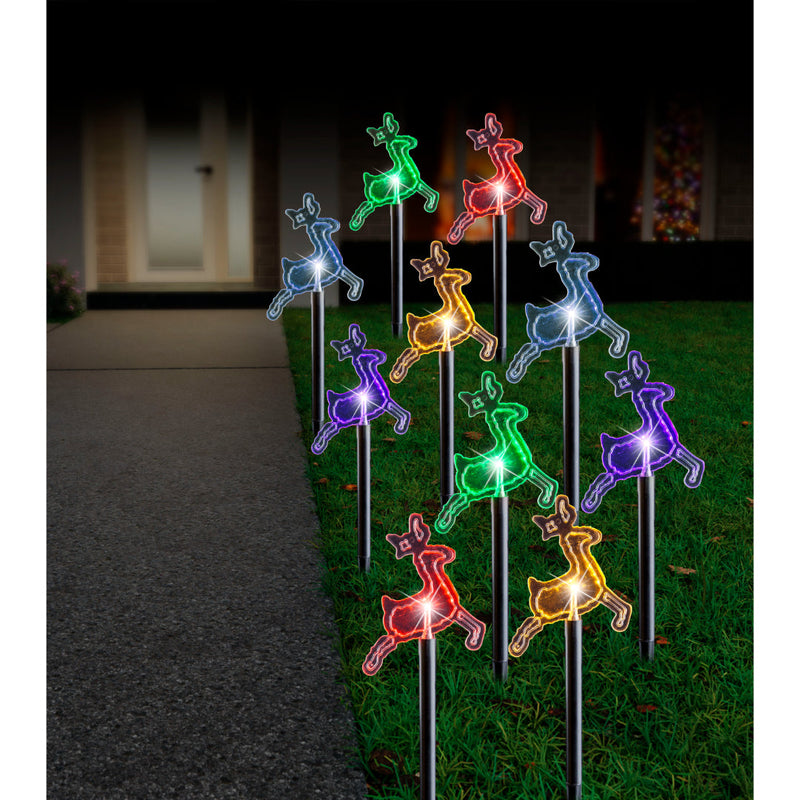 Solar LED Reindeer Path Lights 10pk Multi 4