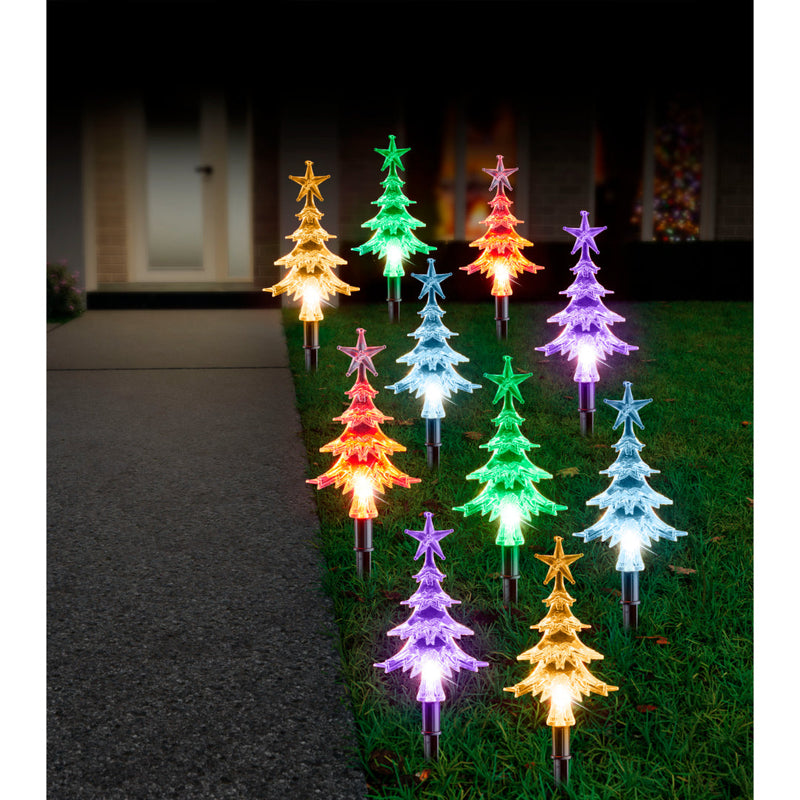Led Solor Trees Solar LED Fancy Path Trees Multi 10pk - Roni's — Ronis