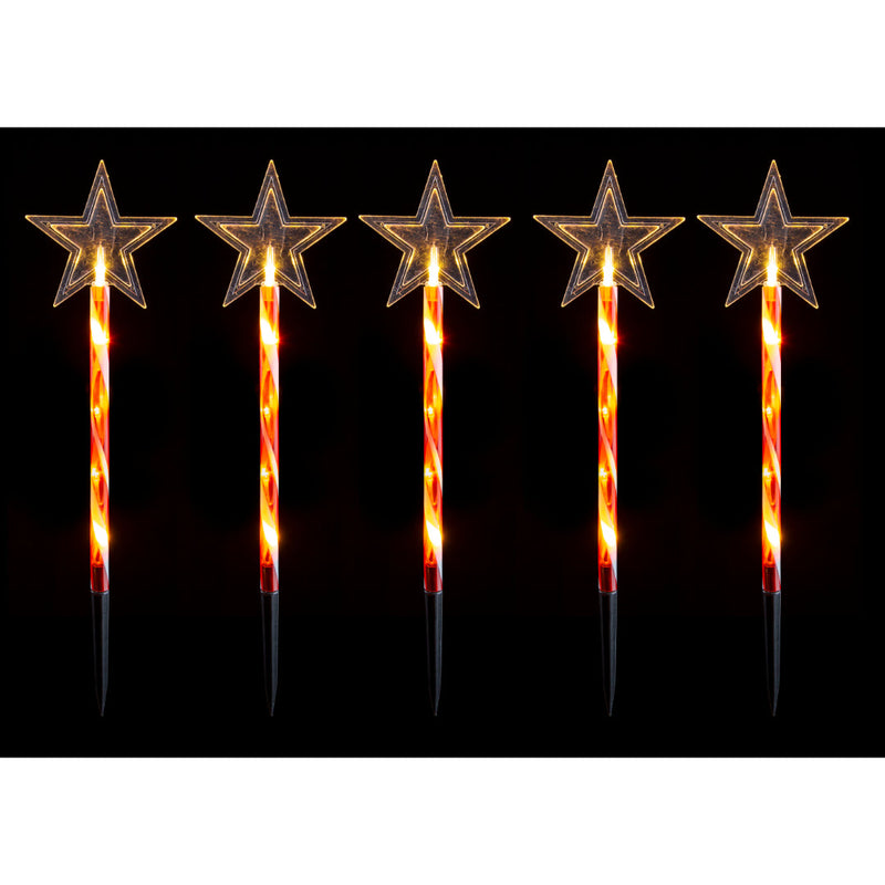 Solar LED Candy Tree/Star Path Lights 5pk Assorted 2