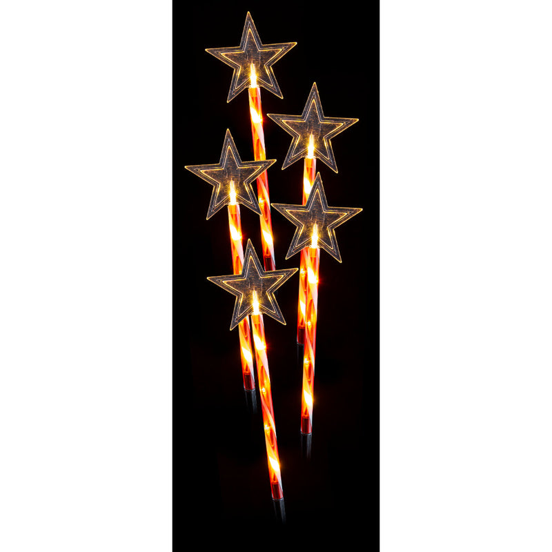 Solar LED Candy Tree/Star Path Lights 5pk Assorted 3