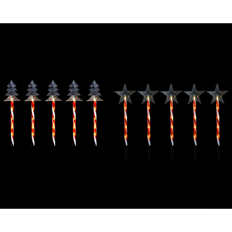 Solar LED Candy Tree/Star Path Lights 5pk Assorted