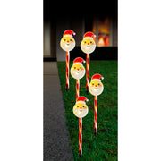 Solar Santa Head Path Lights 5pk Assorted 4
