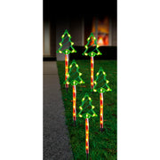Solar LED Candy Green Tree Path Lights 5pk 4
