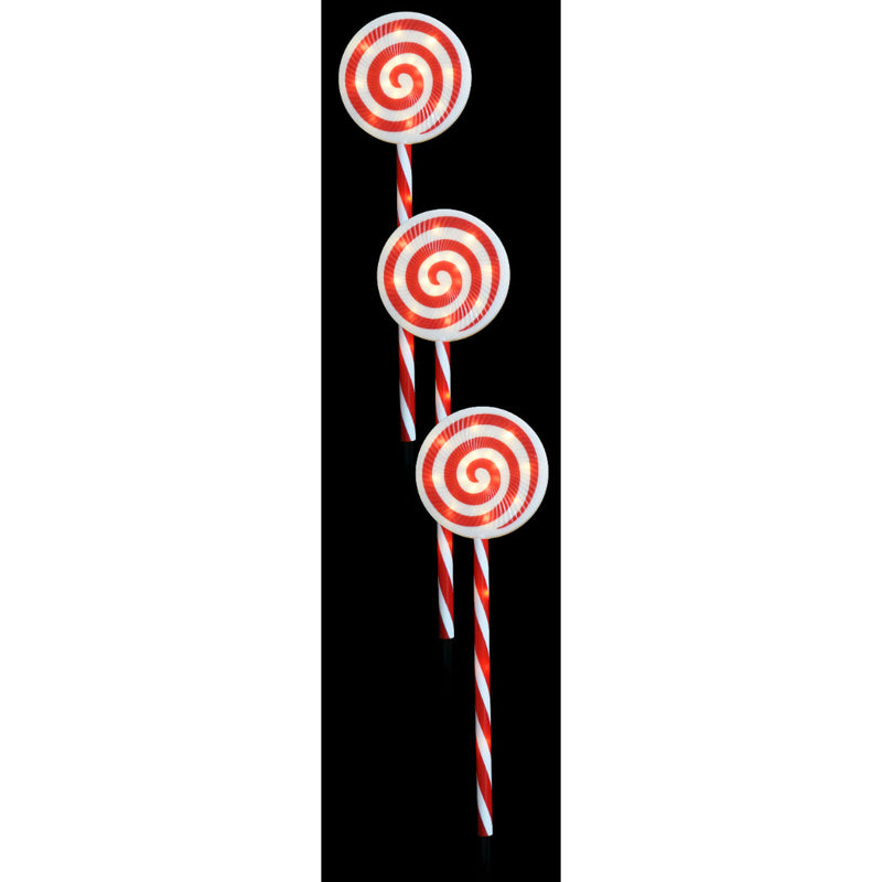 Solar LED Jumbo Path Lollipops 3pk 3