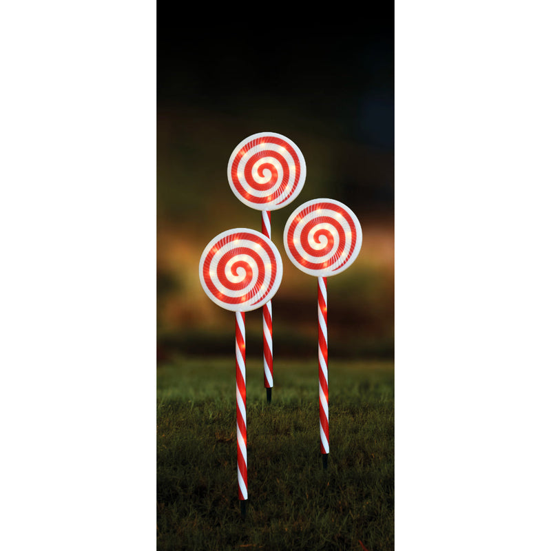 Solar LED Jumbo Path Lollipops 3pk 6