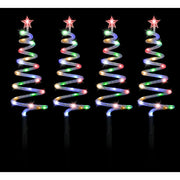 Solar LED Mesh Spiral Trees Multi 4pk 3