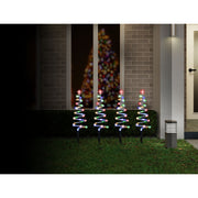 Solar LED Mesh Spiral Trees Multi 4pk 4