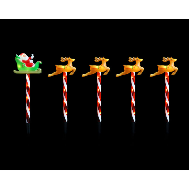 Solar Santa Sleigh Path Set Flashing 5pk 2