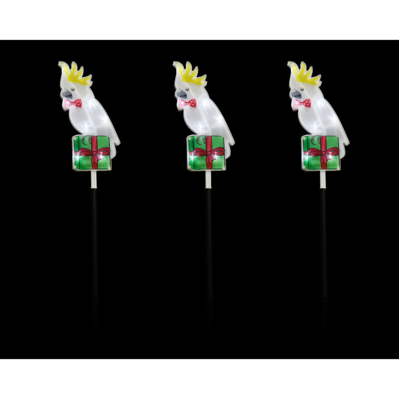 Solar Laser PVC Path Lights Aussie 3pk Assorted 4