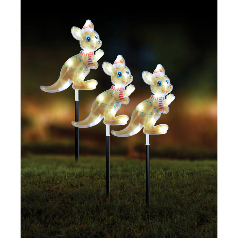 Solar Laser PVC Path Lights Aussie 3pk Assorted 7