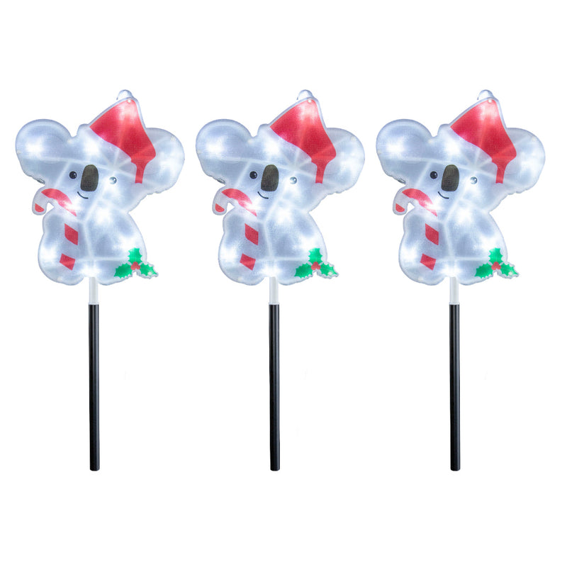 Solar Laser PVC Path Lights Aussie 3pk Assorted 9