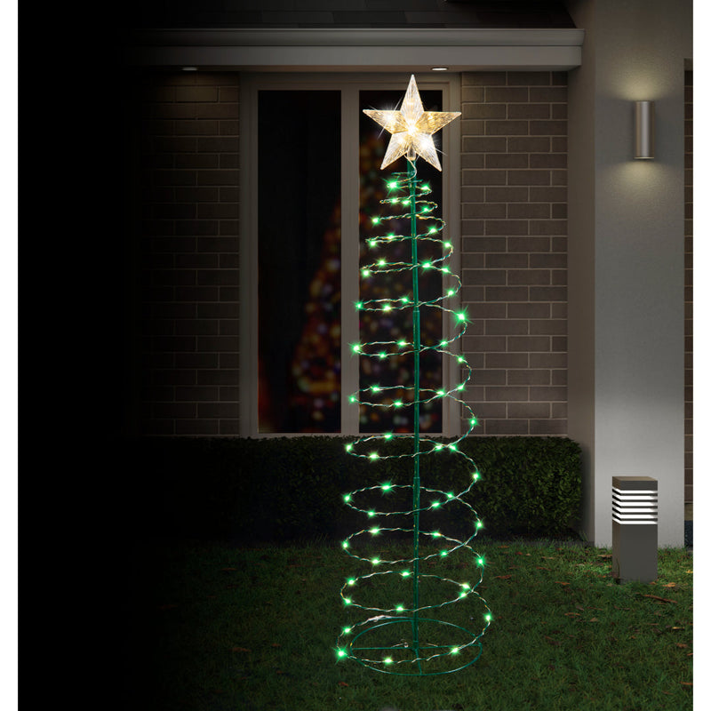 Solar LED Wire Spiral Tree 95cm Assorted 5