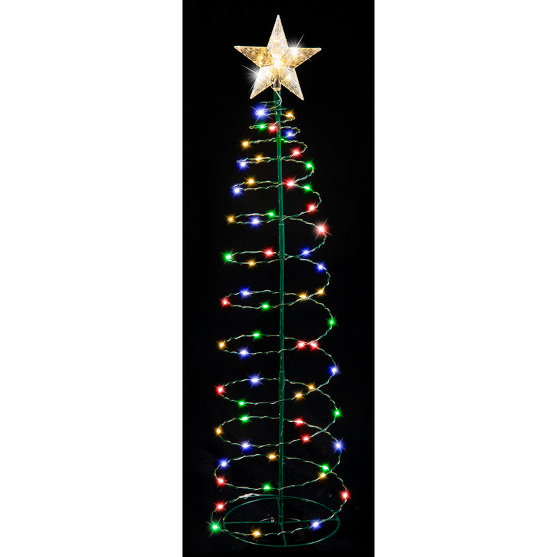 Solar LED Wire Spiral Tree 95cm Assorted 6
