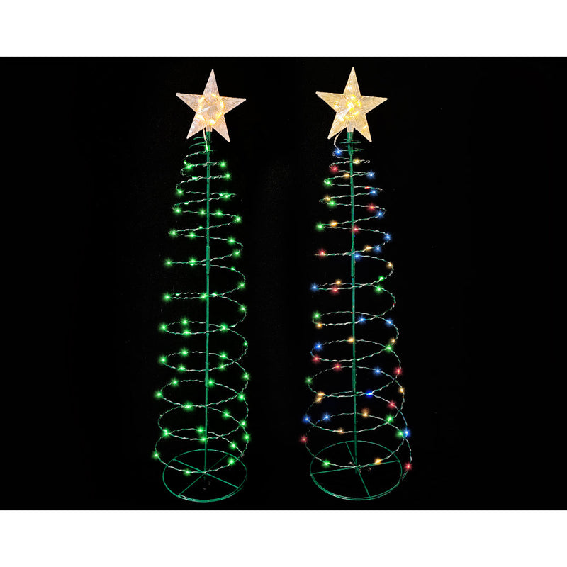 Solar LED Wire Spiral Tree 95cm Assorted