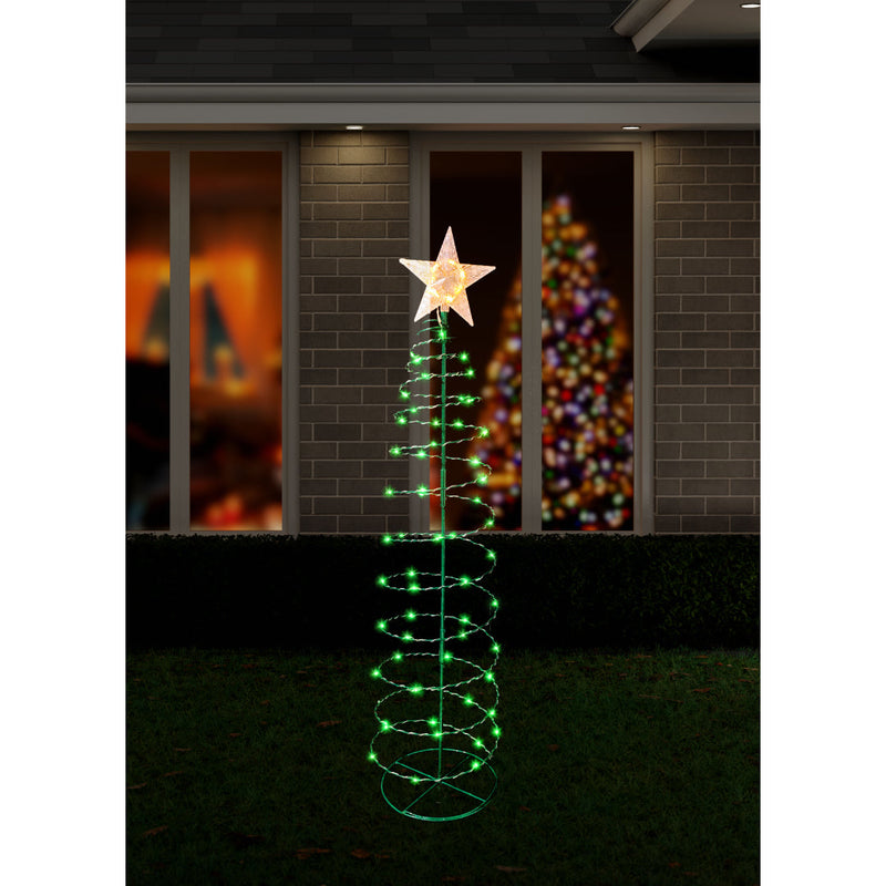 Solar LED Wire Spiral Tree 95cm Assorted 8