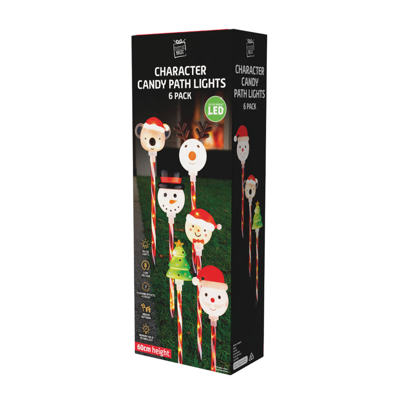 LED Character Candy Path Lights 6pk 8