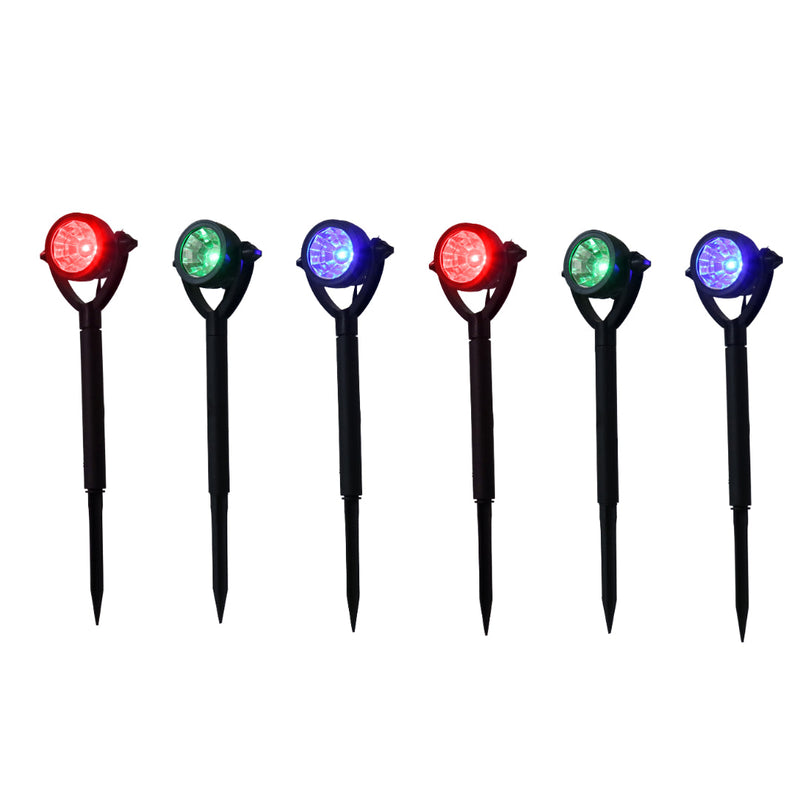 Solar LED Spotlights 6pk Red-Green-Blue 2