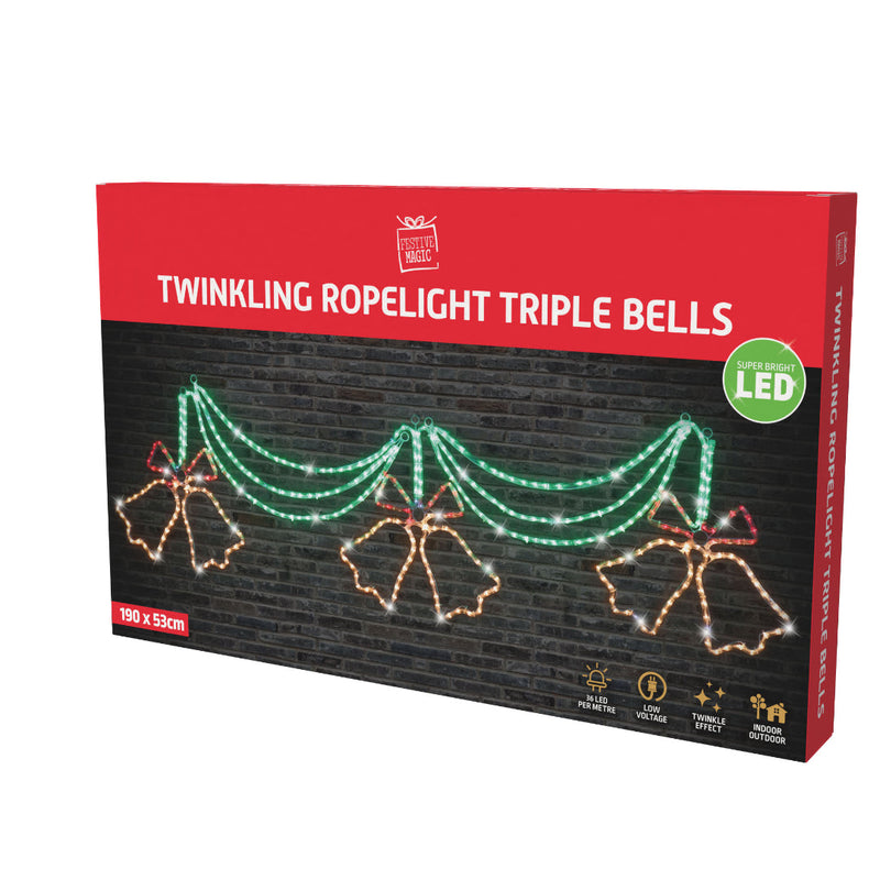 LED R/Light Drape Triple Warm Bells Twinkle