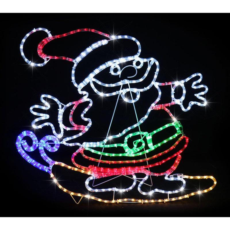 LED Ropelight Surfing Santa