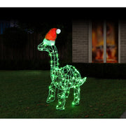 LED Brontosaurus Green with Santa Hat 2