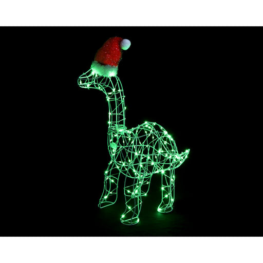 LED Brontosaurus Green w/Santa Hat