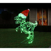 LED T-Rex Green with Santa Hat 2