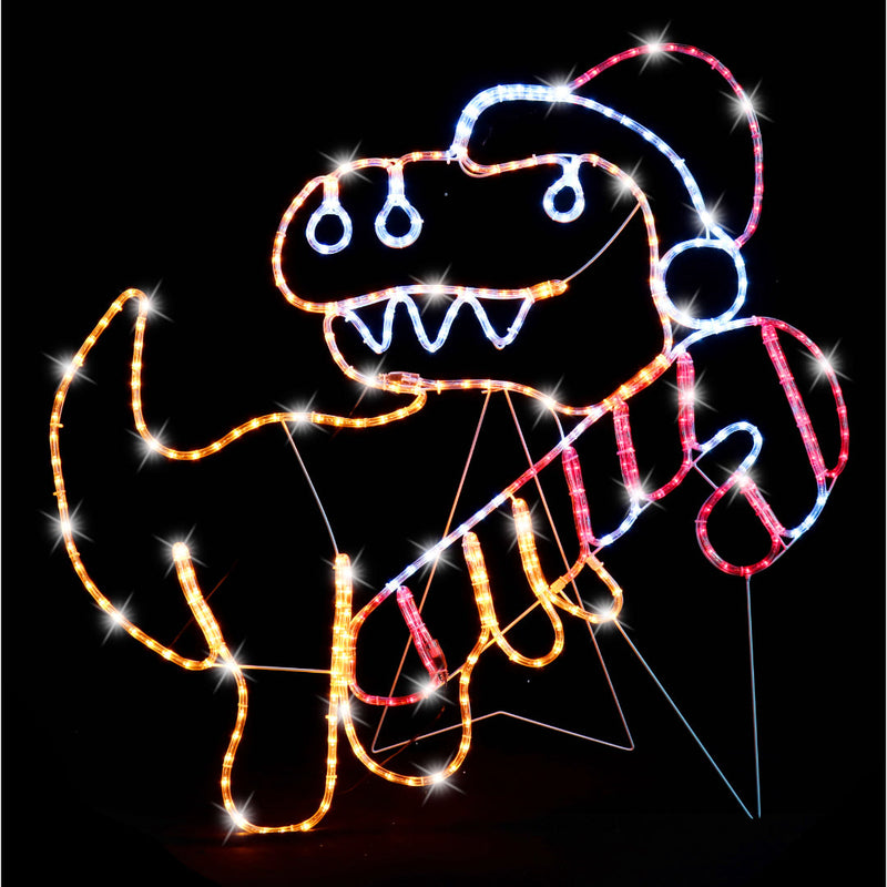 LED Ropelight T-Rex with Candy Cane Assorted 2