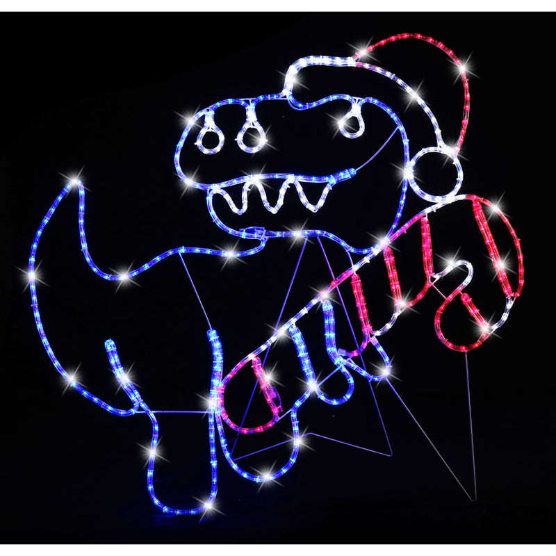 LED Ropelight T-Rex with Candy Cane Assorted 3