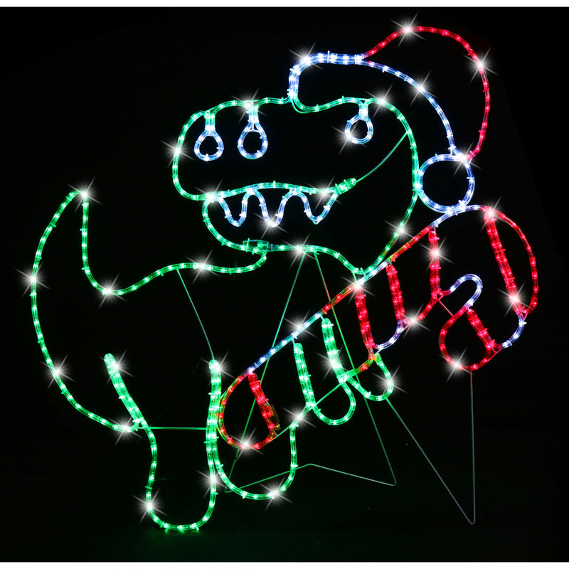 LED Ropelight T-Rex with Candy Cane Assorted 4