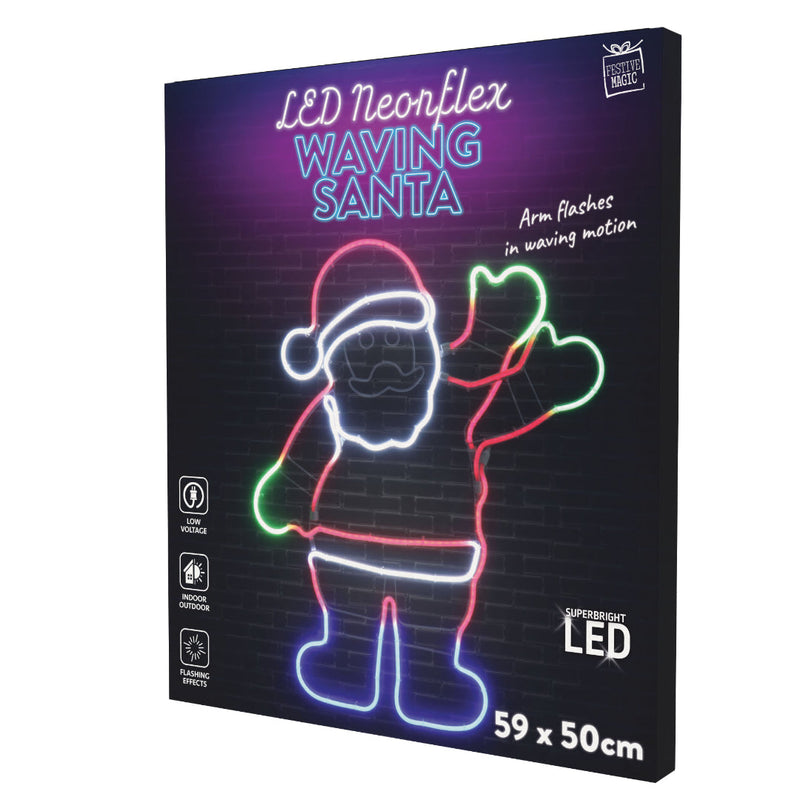 LED Neonflex Waving Santa Flash Arm