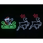 LED Neonflex Santa Twin Deer Sleigh Flashing