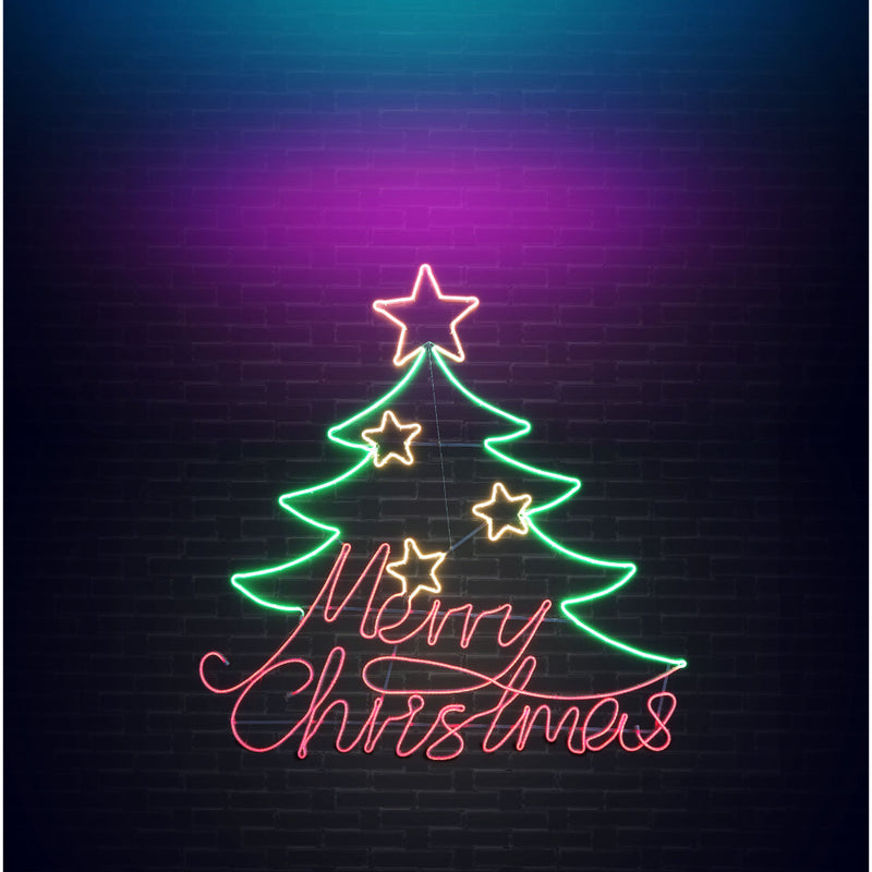 LED Neonflex Merry Christmas Star Tree  2