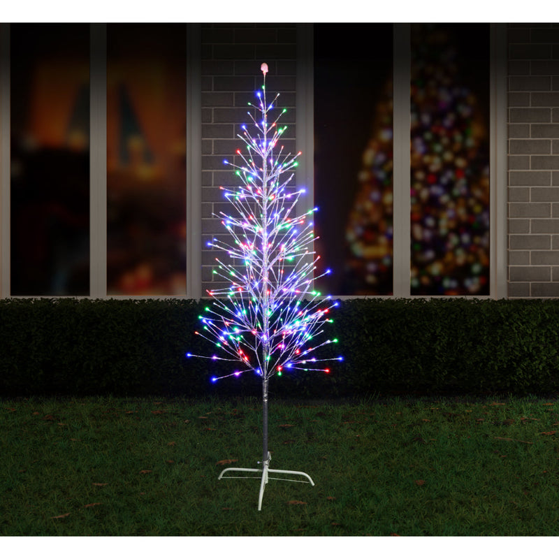 LED Metallic Tree 180cm Twinkle Silver Multi 2