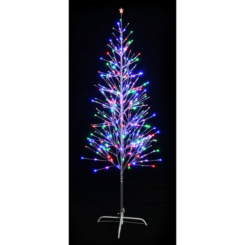 LED Metallic Tree 180cm Twinkle Silver Multi 3