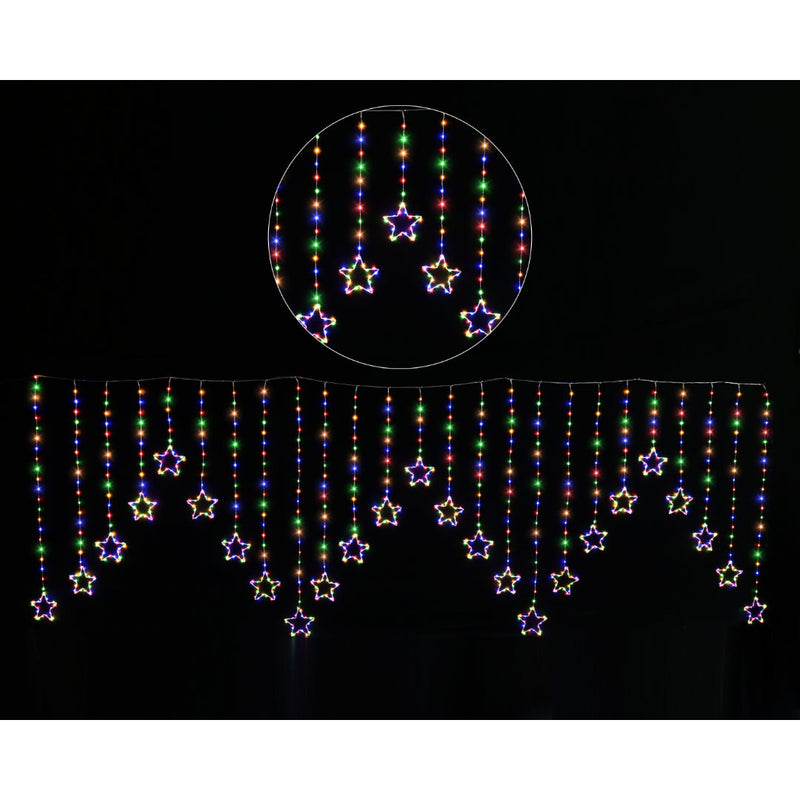 LED Star Curtain 25 Strand Multi Colour