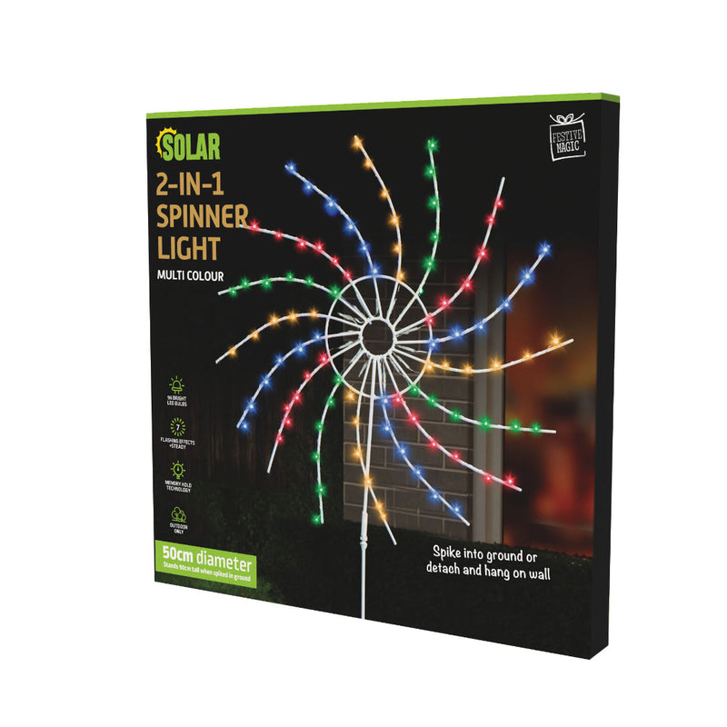 Solar LED Spinner 2in1 Hang/Stake