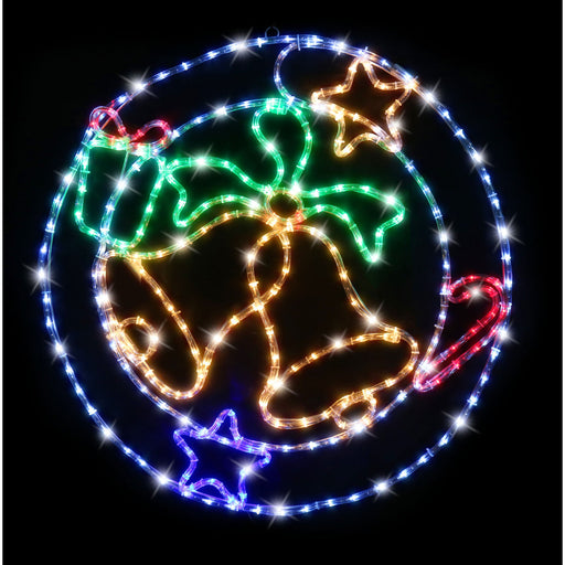 LED Ropelight Wreath Flashing Bells