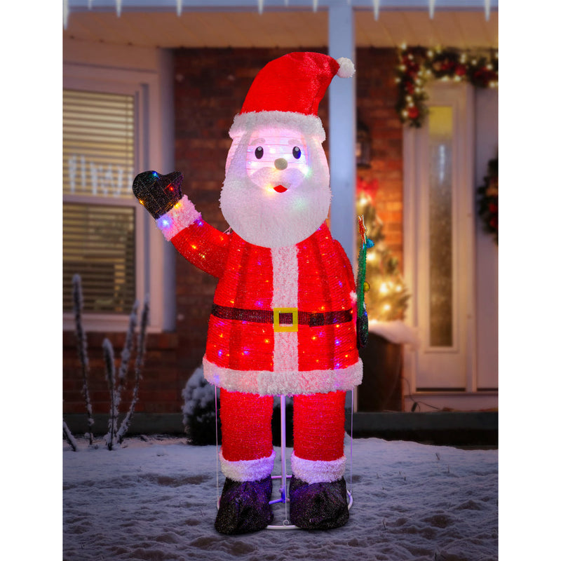 LED Pop Up Tinsel Santa Multi Col Flash 180cm 2