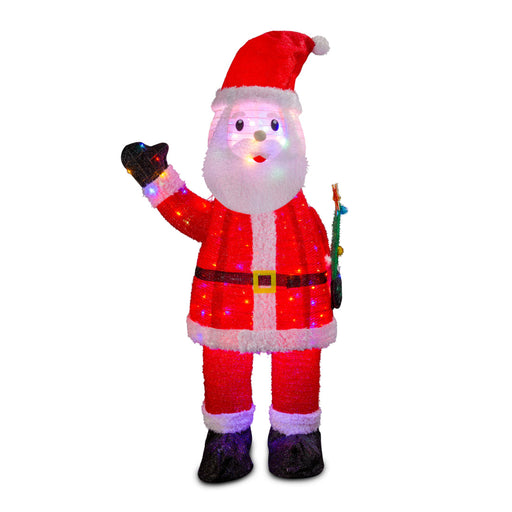 LED Pop Up Tinsel Santa Multi Col Flash 180cm