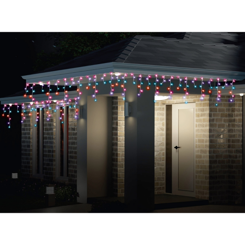 200 carnival solar icicle Christmas lights