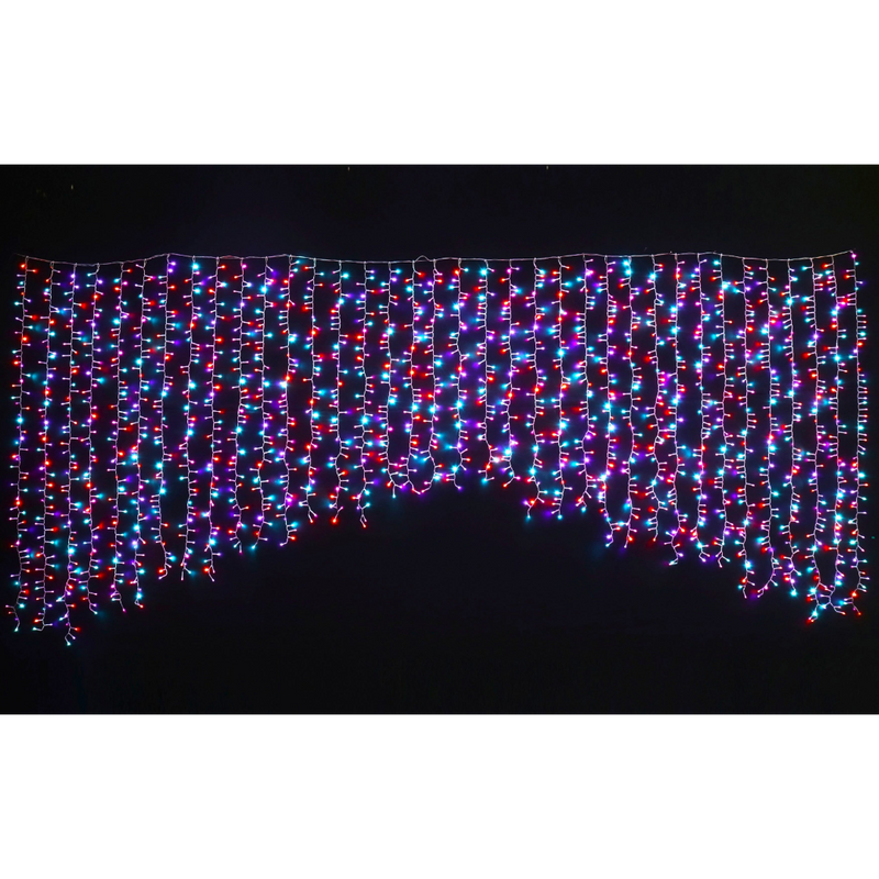 Sparkling Carnival Christmas curtain lights with 100 percent twinkle effect