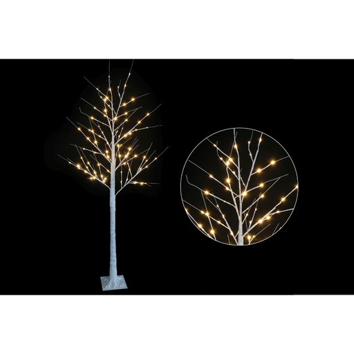 180cm birch Christmas tree with warm white flashing lights