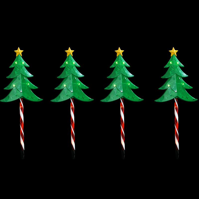 Solar Tree Candy Pole Stakes 4pc Set