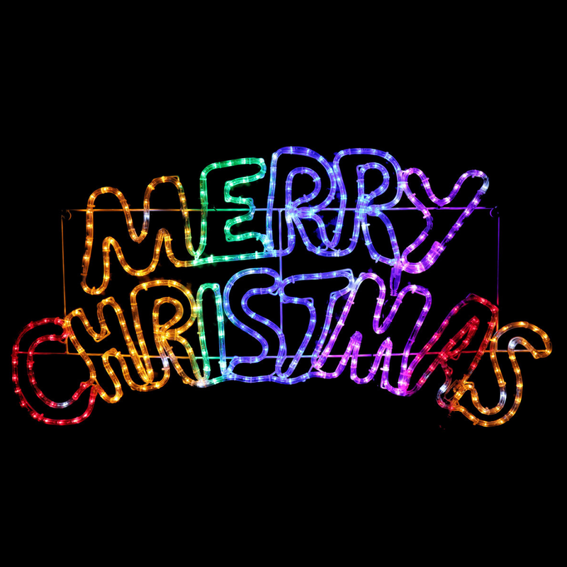 LED Rope Light Rainbow Merry Christmas Twinkle