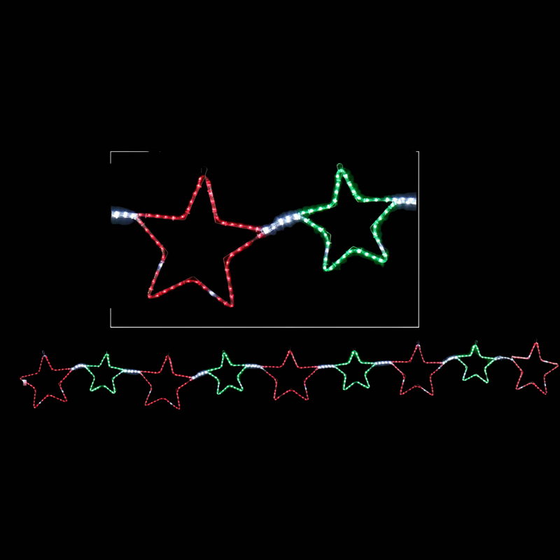 LED Rope Light Big Star Chain Red-Green
