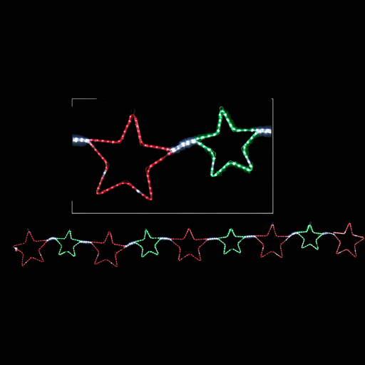 LED Rope Light Big Star Chain Red-Green